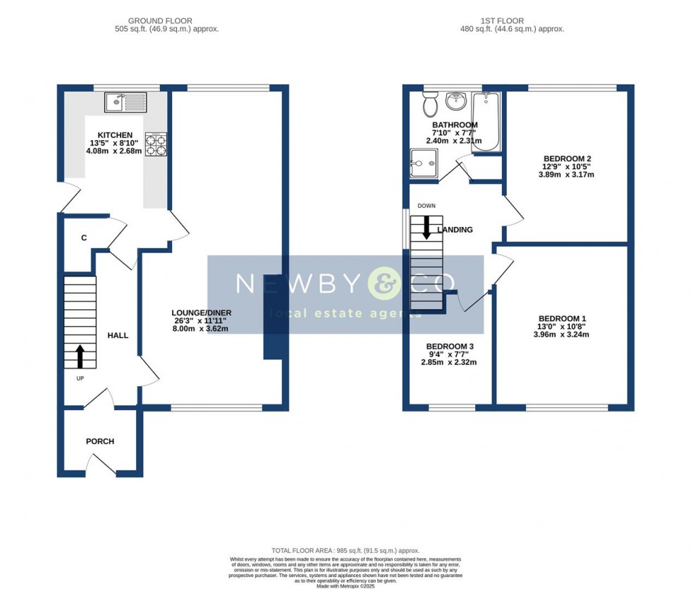 Floorplan for Oakfield Avenue, Markfield