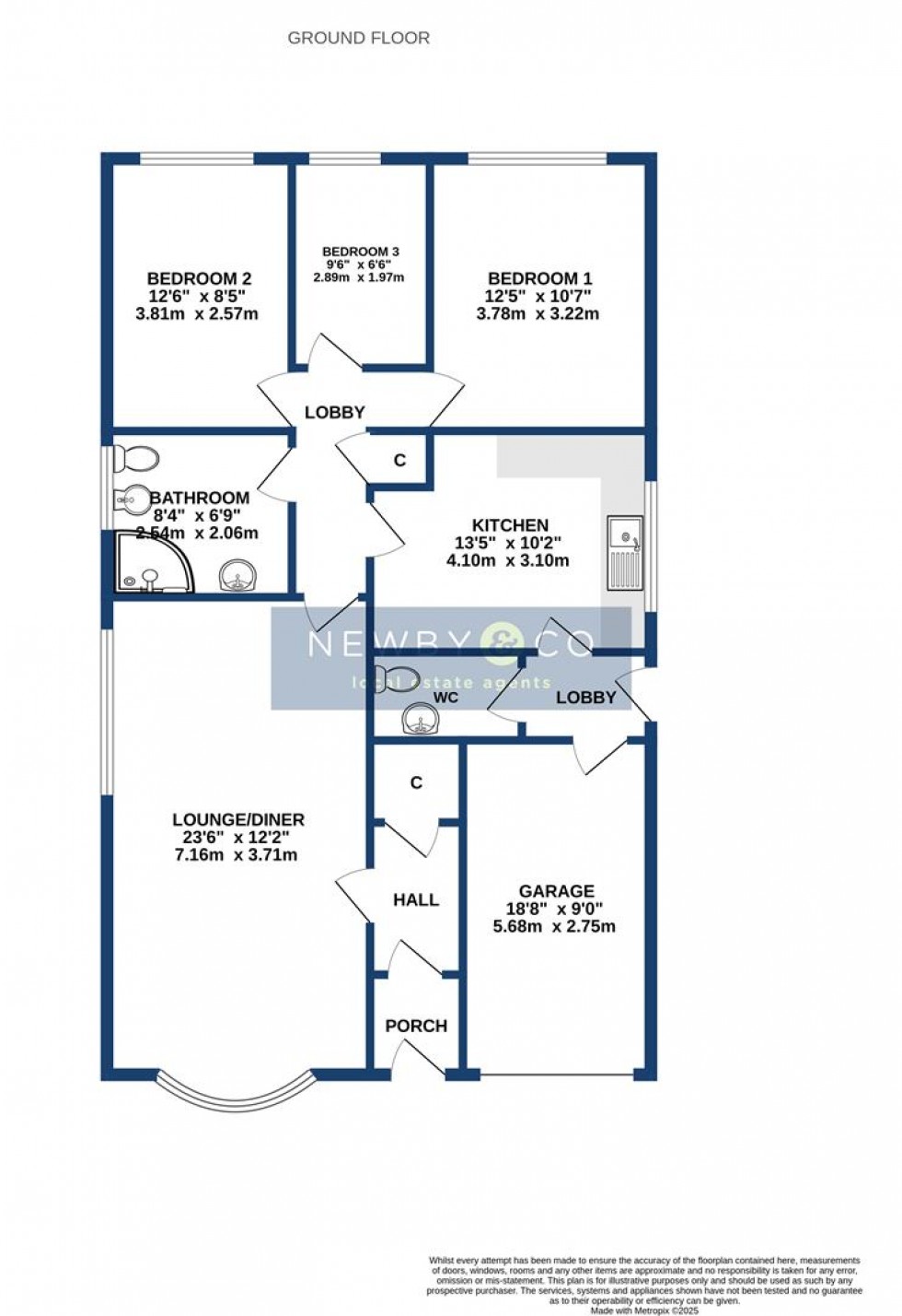 Floorplan for Meadow Way, Groby, Leicester