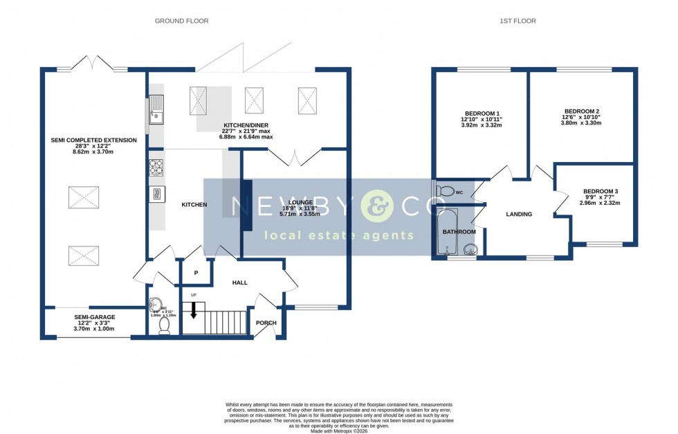 Floorplan for Steyning Crescent, Glenfield, Leicester