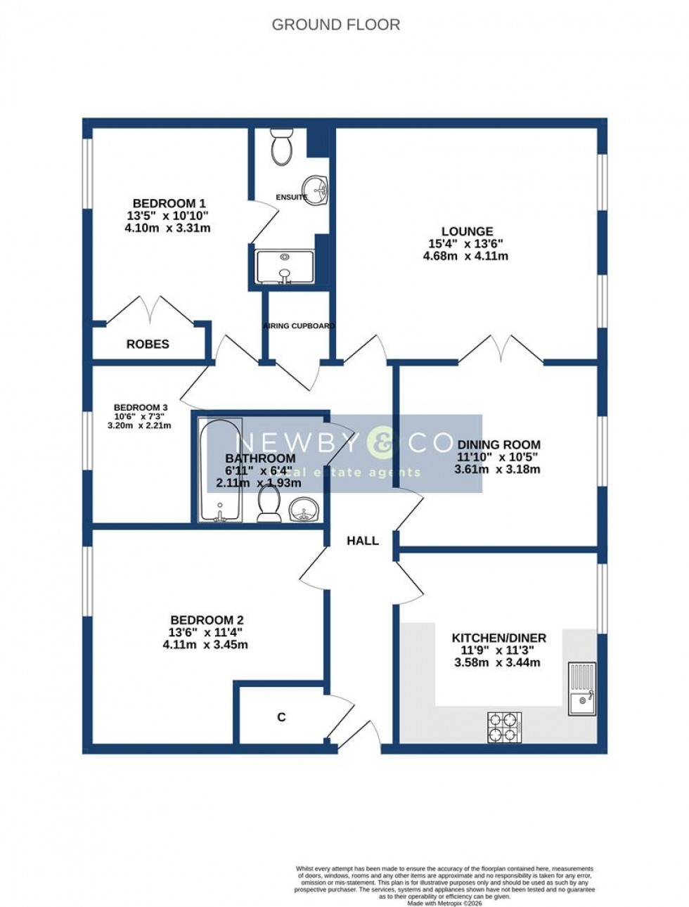 Floorplan for Stelle Way, Glenfield, Leicester