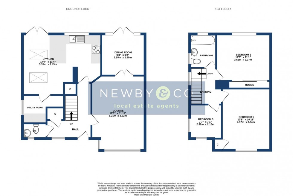Floorplan for Steyning Crescent, Glenfield, Leicester